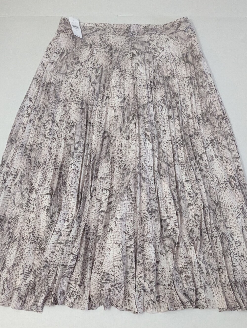 LOFT Snake Print A-Line Maxi Pleat Skirt Lite Pink Women’s Size 10 NWT